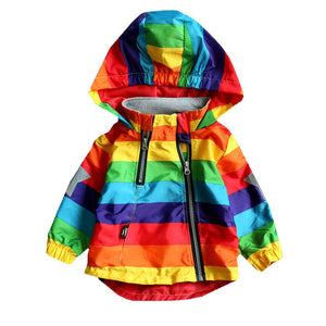 Rainbow Coat Hooded  Outwear